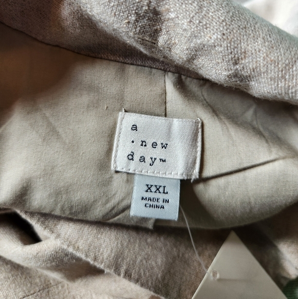 Women's Linen Blend Spring Blazer A New Day Natural Tan Size XXL - Picture 8 of 15